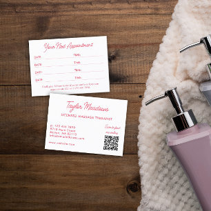 Witte roze Praktische QR-code Meervoudige aanwijzi Afsprakenkaartje