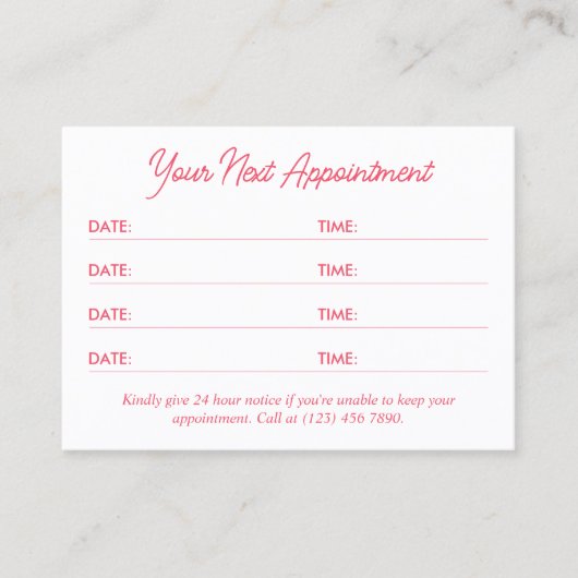 Witte roze Praktische QR-code Meervoudige aanwijzi Afsprakenkaartje (Voorkant)