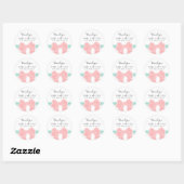 Witte roze ribbon bruiloft Dank je Sticker (Vel)