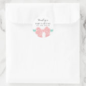 Witte roze ribbon bruiloft Dank je Sticker (Tas)