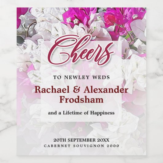 Witte & Roze Rode Wijn Label Wijn Etiket (Enkel label)