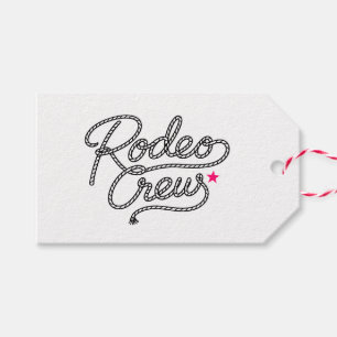 Witte Roze Rodeo Crew Bachelorette Party Cadeaulabel