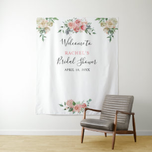 Witte Roze Roos Waterverf Welkom Bruidsfeest Wandkleed