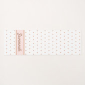 Witte roze roze roze gouden gestippelde monogram yogamat (Achterkant (horizontaal))