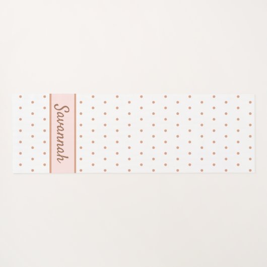 Witte roze roze roze gouden gestippelde monogram yogamat (Achterkant (horizontaal))