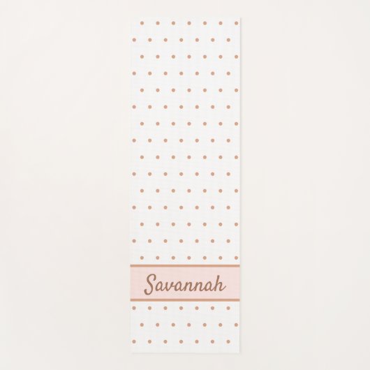 Witte roze roze roze gouden gestippelde monogram yogamat (Voorkant)