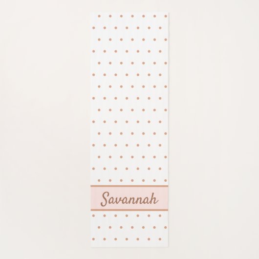 Witte roze roze roze gouden gestippelde monogram yogamat (Achterkant)