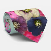 WITTE ROZE ROZEN,ANEMONE FLOWERS BLAUWGROEN AQUA B STROPDAS (Opgerold)