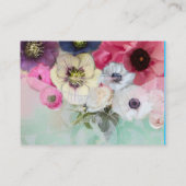 WITTE ROZE ROZEN EN ANEMONE BLOEMEN VISITEKAARTJE (Achterkant)