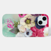 WITTE ROZE ROZEN EN ANEMONEBLOEMEN MONOGRAM Case-Mate iPhone CASE (Achterkant (horizontaal))