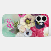 WITTE ROZE ROZEN EN ANEMONEBLOEMEN MONOGRAM Case-Mate iPhone CASE (Achterkant (horizontaal))