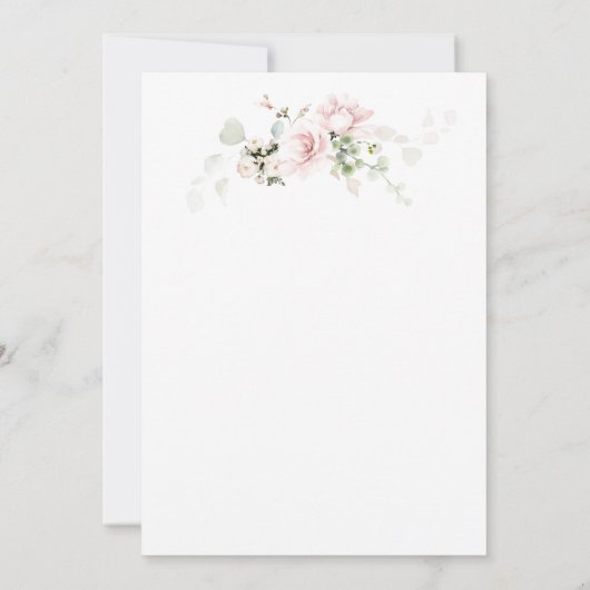 Witte roze rozen rozen Jubileum van 50e bruiloft u Save The Date (Achterkant)