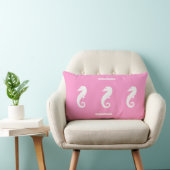 witte/roze SEAHORSE op de PILLOW-kustlijn Kussen (Stoel)
