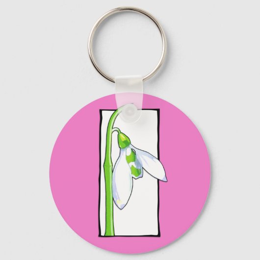 Witte roze Sleutelhanger (Voorkant)