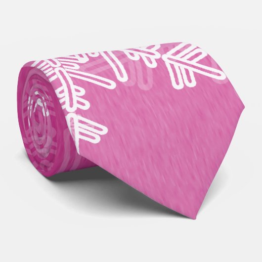 Witte Roze Sneeuwvlokken Minimalistische Kerstnaam Stropdas (Opgerold)