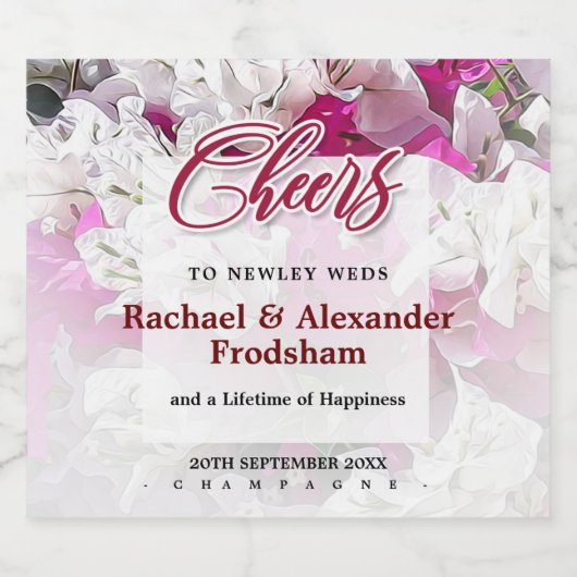 Witte Roze Sparkling Champagne Labels Wijnetiket (Enkel label)