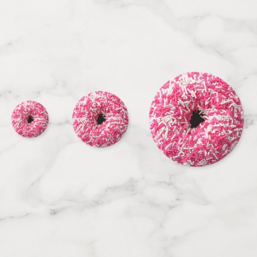 Witte Roze Spikkels Donut Confetti (Achterkanten)