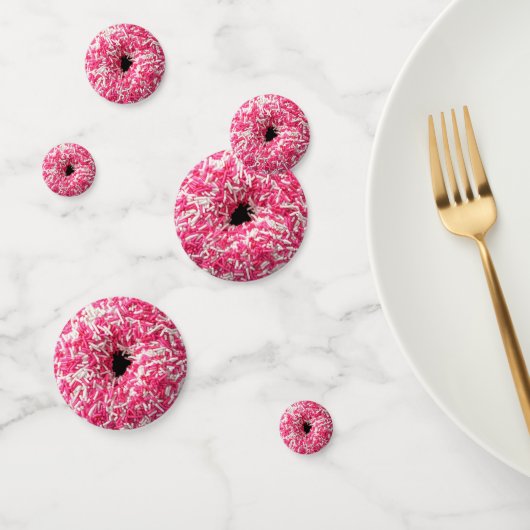 Witte Roze Spikkels Donut Confetti (Groep)