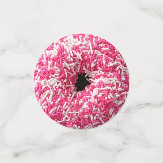 Witte roze sprinkhaan Donut Confetti (Kleine voorkant)