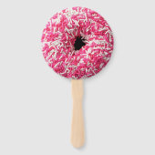 Witte roze sprinkhaan Donut Handwaaier (Voorkant)