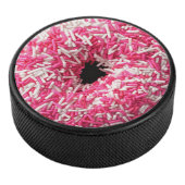Witte roze sprinkhaan Donut Hockey Puck (3/4)