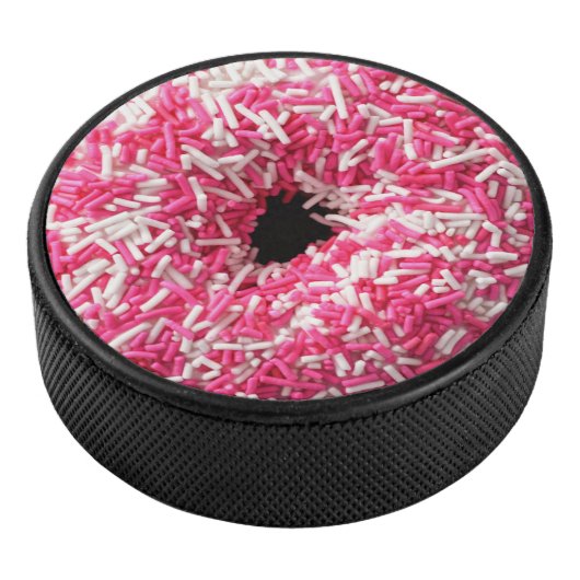 Witte roze sprinkhaan Donut Hockey Puck (3/4)