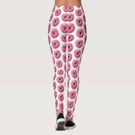 Witte roze sprinkhaan Donut Leggings