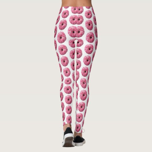 Witte roze sprinkhaan Donut Leggings (Achterkant)