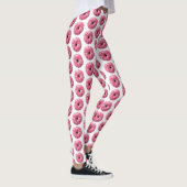 Witte roze sprinkhaan Donut Leggings (Rechts)