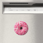 Witte roze sprinkhaan Donut Magneet (Insitu (Vaatwasser))
