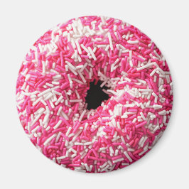 Witte roze sprinkhaan Donut Magneet