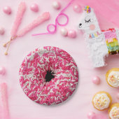 Witte roze sprinkhaan Donut Papieren Bordje (Feest)