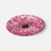 Witte roze sprinkhaan Donut Papieren Bordje (Gekanteld)