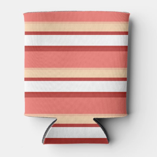 Witte roze strepen blikjeskoeler (Voorkant)