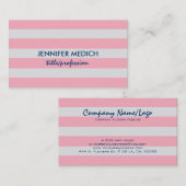 Witte & Roze Strepen Visitekaartje (Voorkant / Achterkant)