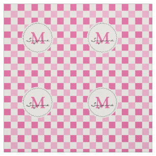 Witte roze toon Gingham Stof