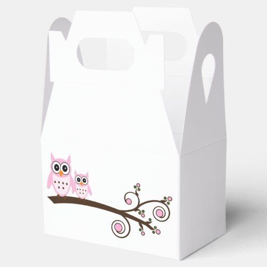Witte & Roze Uil Thema Party Favorieten Bedankdoosjes (Geopend)