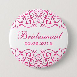 Witte roze Victoriaans Floral Bridesmaid Button