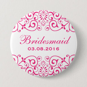 Witte roze Victoriaans Floral Bridesmaid Button