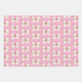 Witte Roze Vlinder Harten Verjaardag Inpakpapier Vel (Voorkant 3)