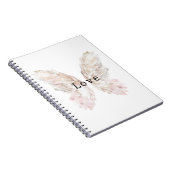  witte roze vlindervleugels notitieboek (Rechterzijde)