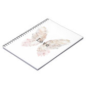  witte roze vlindervleugels notitieboek (Linkerzijde)