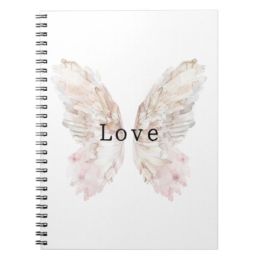  witte roze vlindervleugels notitieboek (Voorkant)
