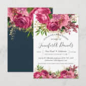 Witte Roze Waterverf Bloemen Vrijgezellenfeest Kaart (Voorkant / Achterkant)