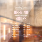 Witte & Roze Zakelijke Openingstijden Modern Raamsticker (Vel 2)