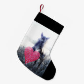 witte roze zwart / paard & hart kerstpaard kleine kerstsok (Voorkant (Hangend))