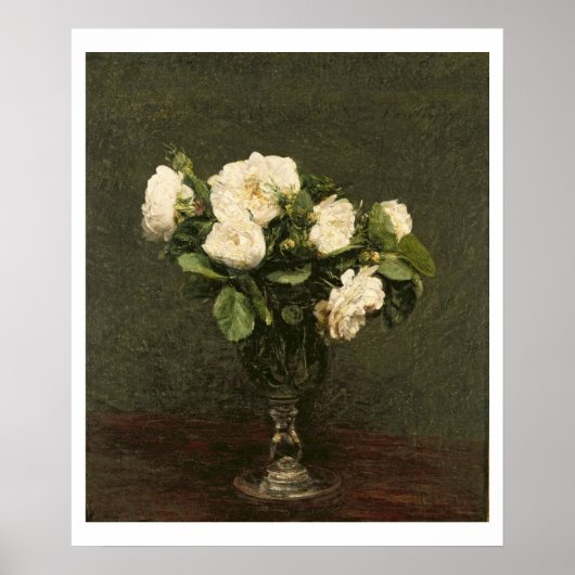 Witte rozen, 1875 (olie op doek) poster (Voorkant)