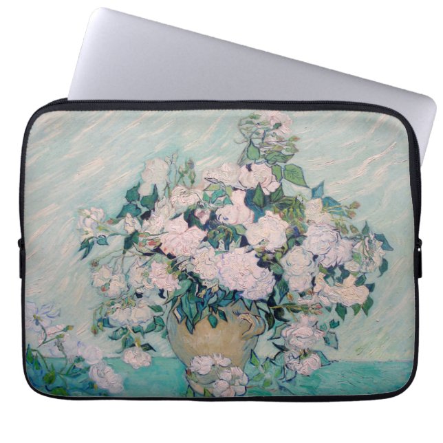 Witte rozen-1890-Vincent van Gogh  Laptop Sleeve (Voorkant)