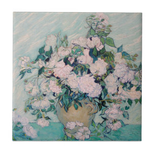 Witte Rozen-1890-Vincent van Gogh Tegeltje