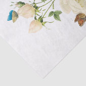  witte rozen #1 Butterflies Flowers Floral Tissuepapier (Detail)